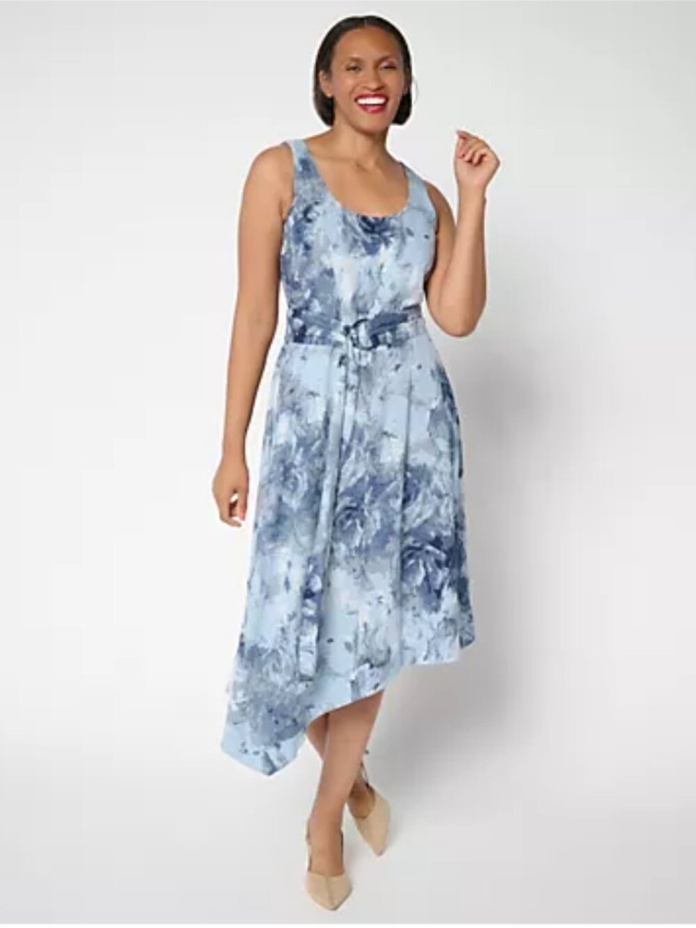 Me by Jennie Garth Printed Linen Blend Midi Dress - Size: Medium - NIP